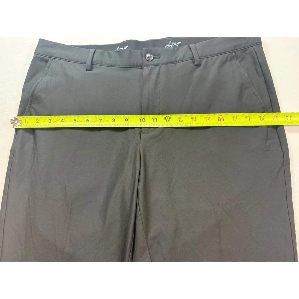 Greg Norman Mens Black Stretch Golf Pants Flat-Front Relaxed 36X30  (bin U199)